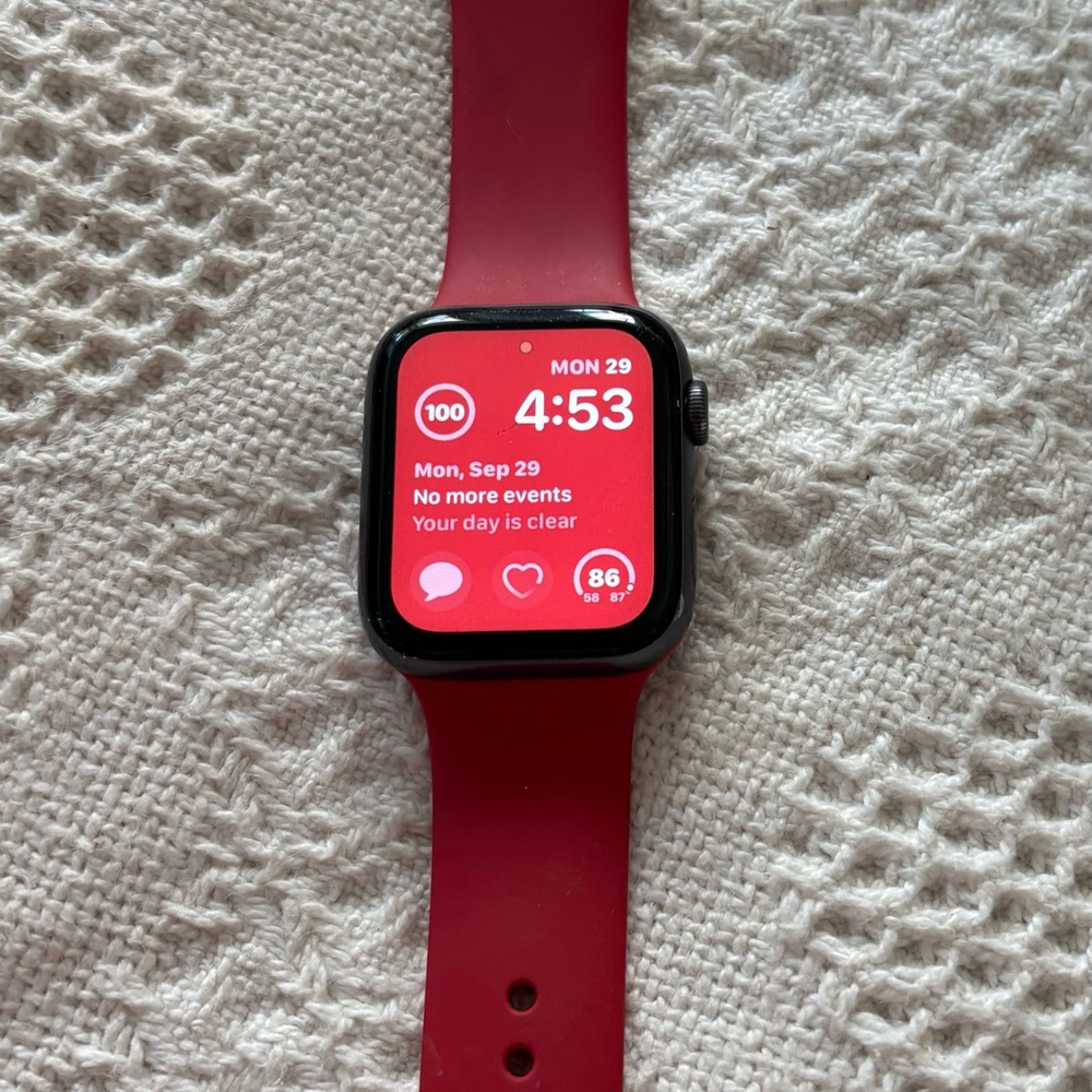 Red Smartwatch with Black Frame